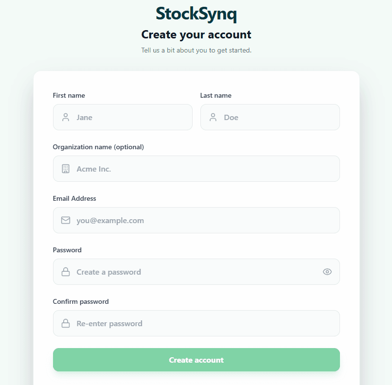 Sign Up In Seconds